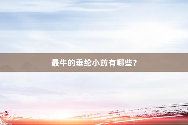 最牛的垂纶小药有哪些？
